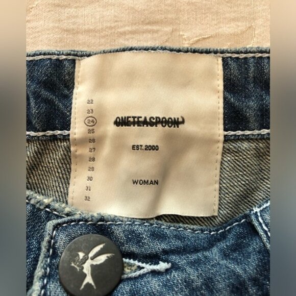 ONE TEASPOON Rodeo Blue Stevies low rise distressed shorts NEW WITH TAGS - Picture 7 of 8
